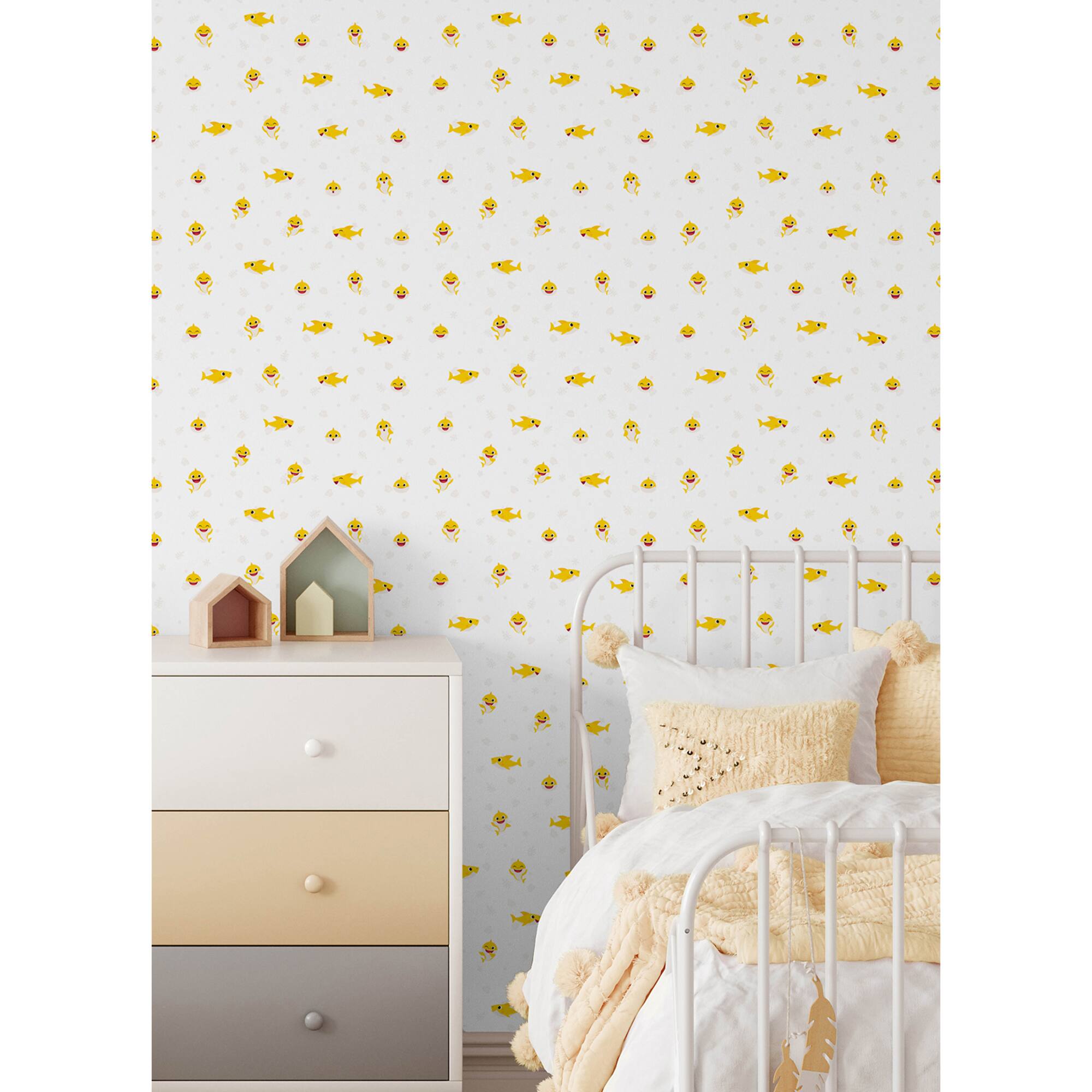 RoomMates Baby Shark Cream Peel & Stick Wallpaper